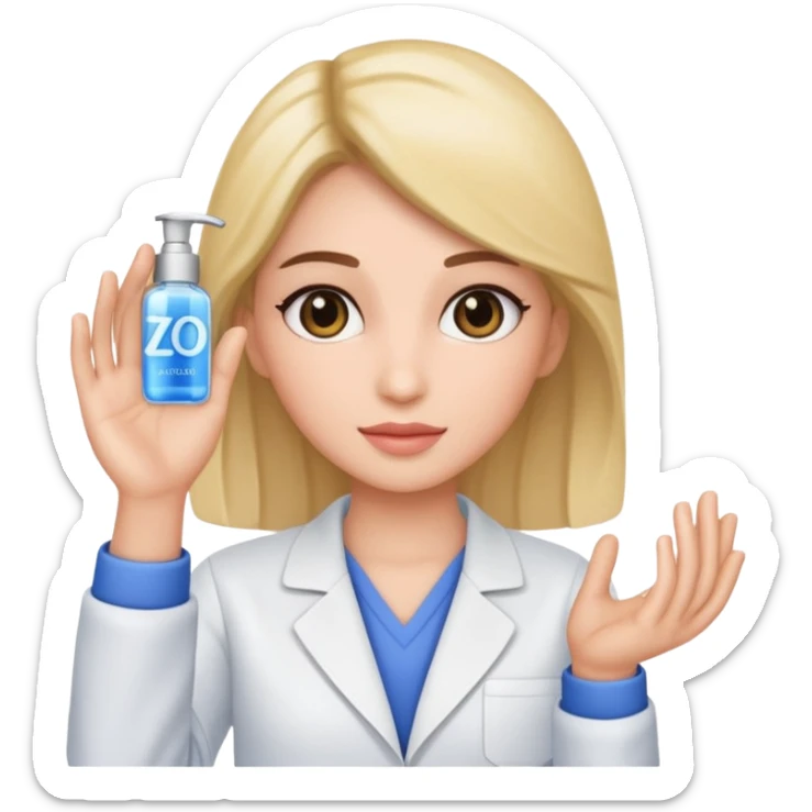 make a person who holds zo skin health cosmetics in her hand  sticker