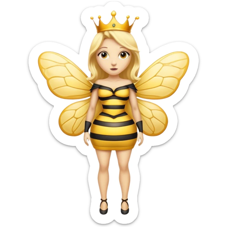 Full Body large  size Queen bee woman with  blonde hair and big nose sticker