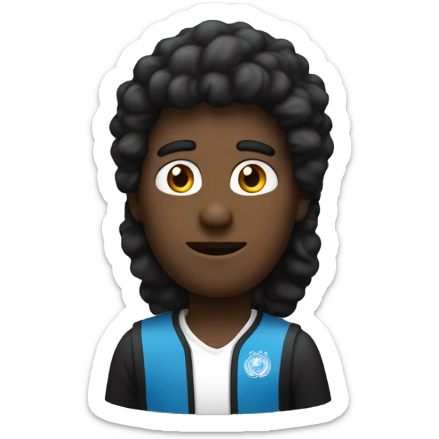 un personaje con el pelo negro y en la mitad blanco que sea legante sticker