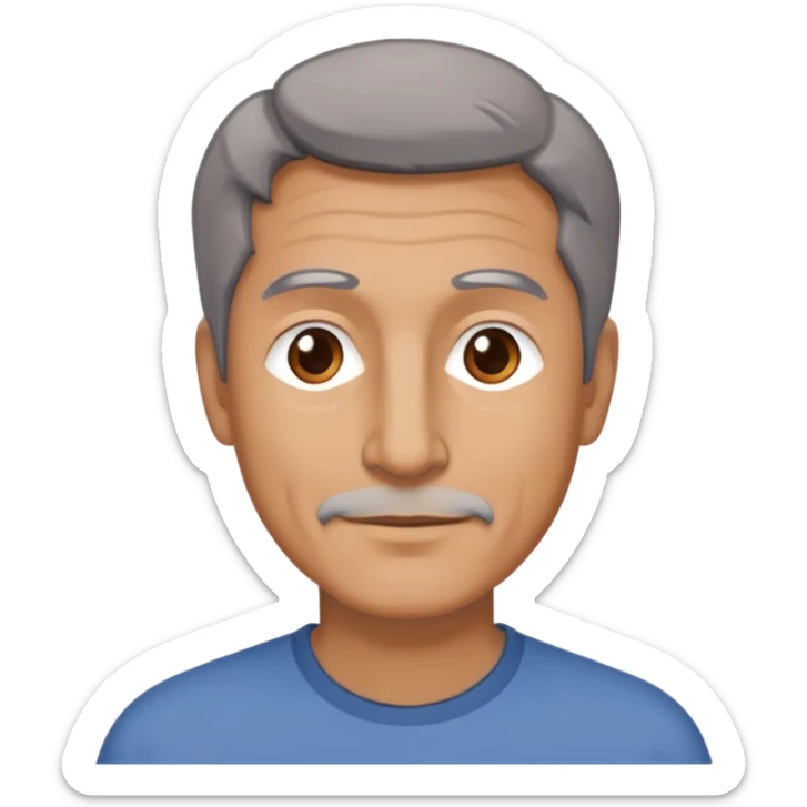 Man around 50 with gray and brown hair,  not fat not skinny. sticker