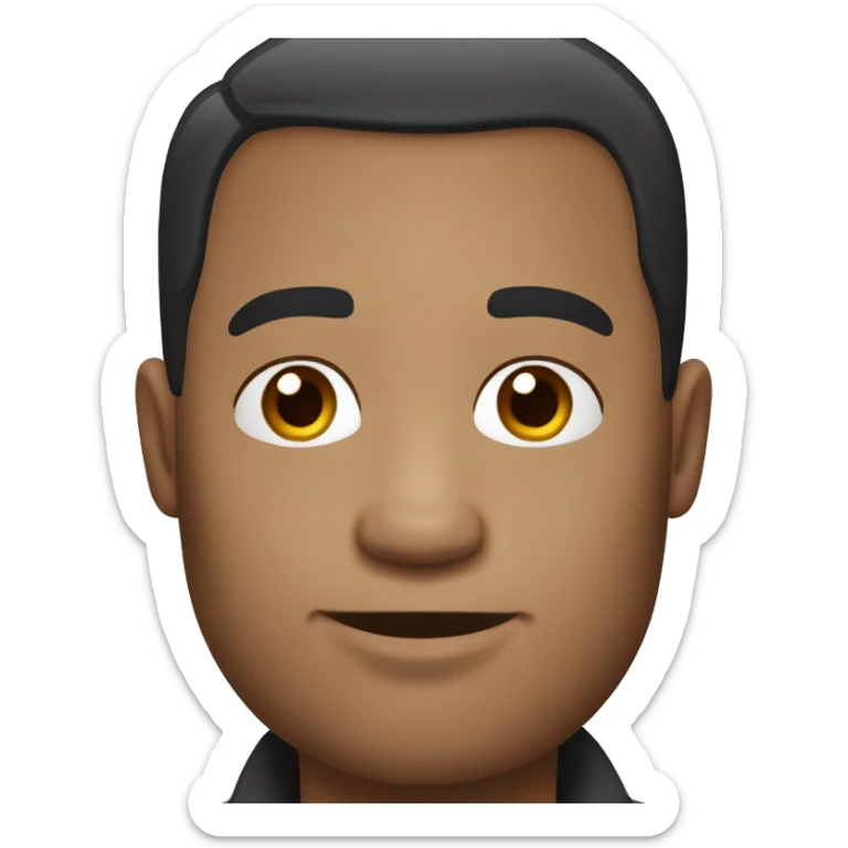 Cartoon character in Bitmoji style slightly bald dark hair little hair male, around 40 years old The character is wearing  sticker