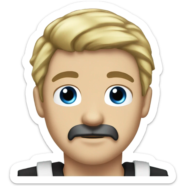 Male pirate black sash black moustache black sash short blond hair blue eyes sticker