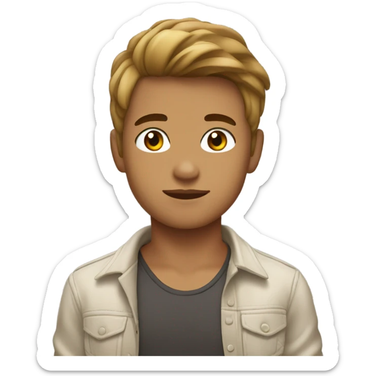 Indonesian twink soft boy tanned skin  cute outfit sticker