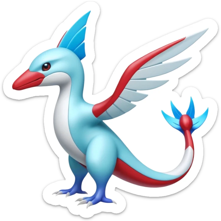 Iridescent shiny cyan red Palkia-Latios-Latias-Salamence-Cresselia-fusion  sticker