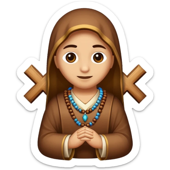 Rosario catolico. Con 10 cuentas por misterio y un solo centro  sticker