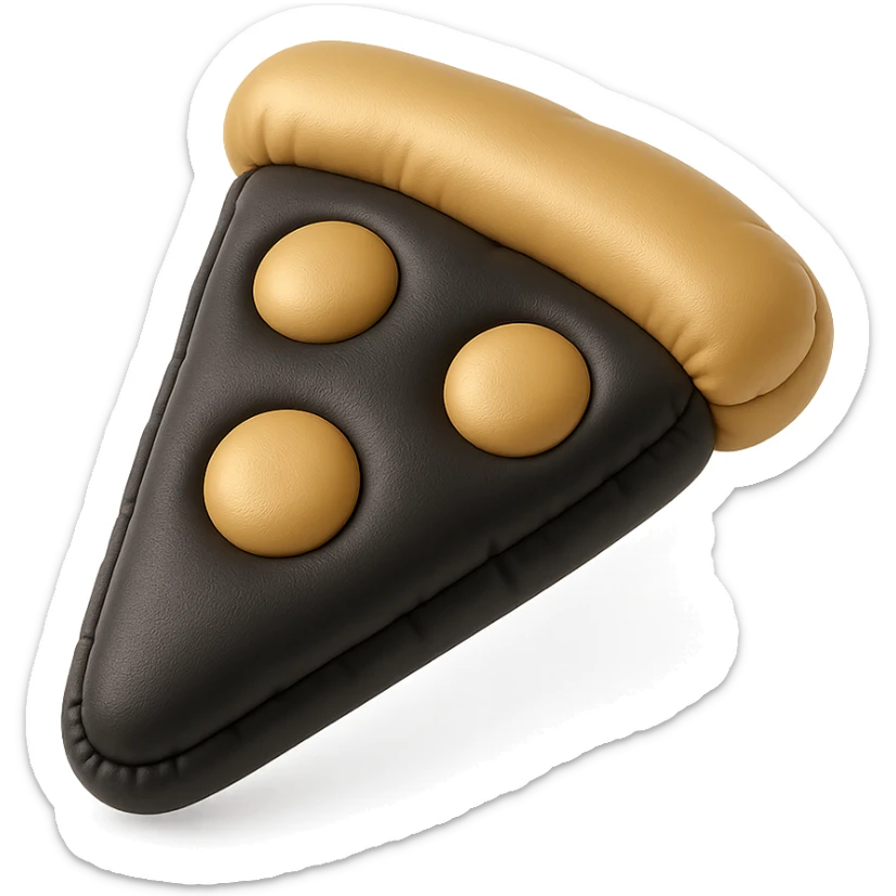 plushie style slice of pizza, balloon style, shiny and puffy sticker