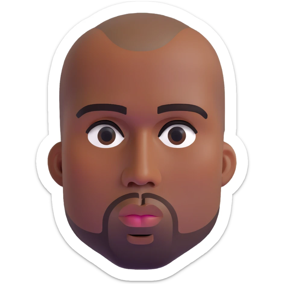 face of Kanye West sticker