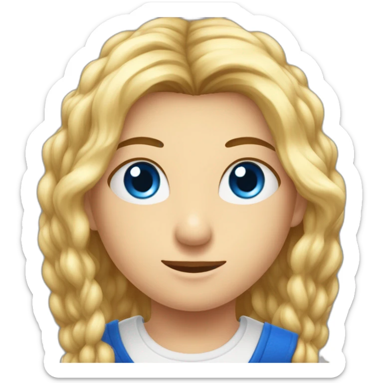 Garçon châtain aux yeux bleus avec sa petite amie blonde aux yeux marrons  sticker