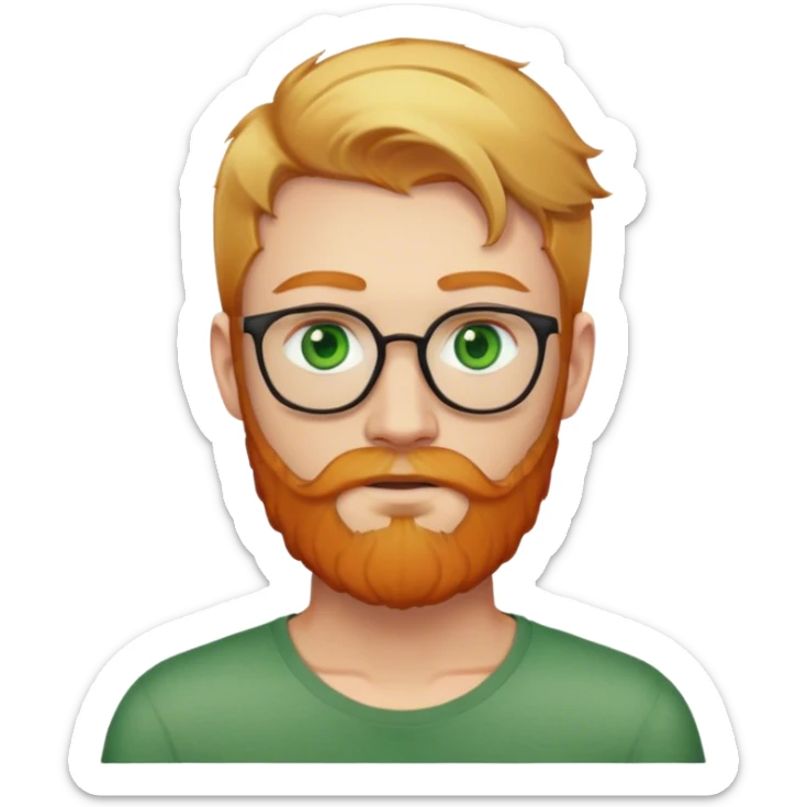 A man with green eyes and blonde hair with ginger hipster beard no glasses  sticker
