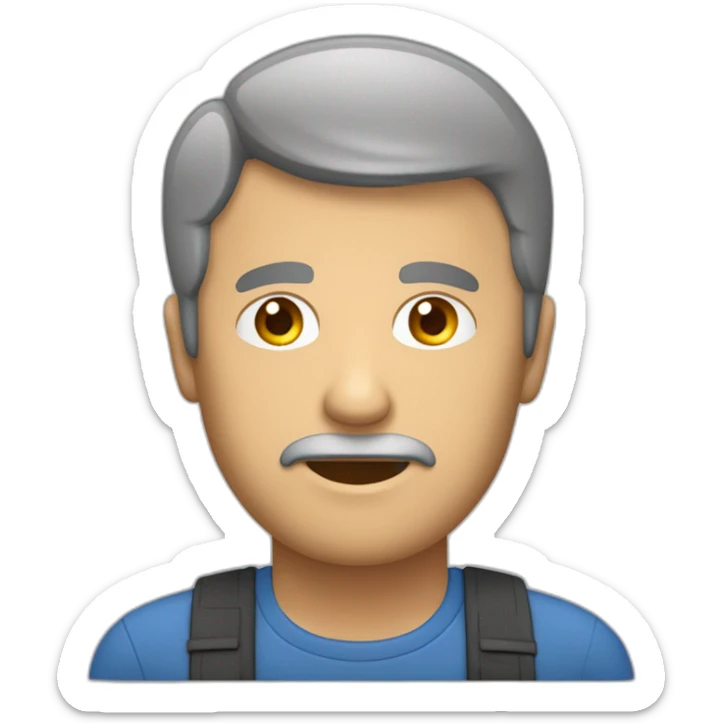 hombre adulto caucasico con cara de preocupacion viendo como el tiempo pasa muy rapido sticker