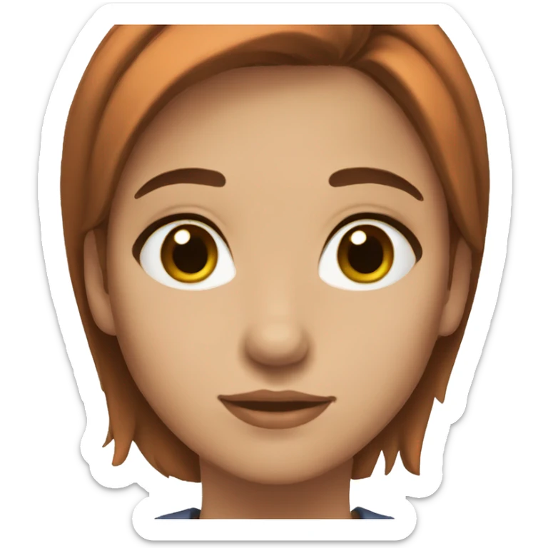 Girl brown eyes, auburn short hair  sticker