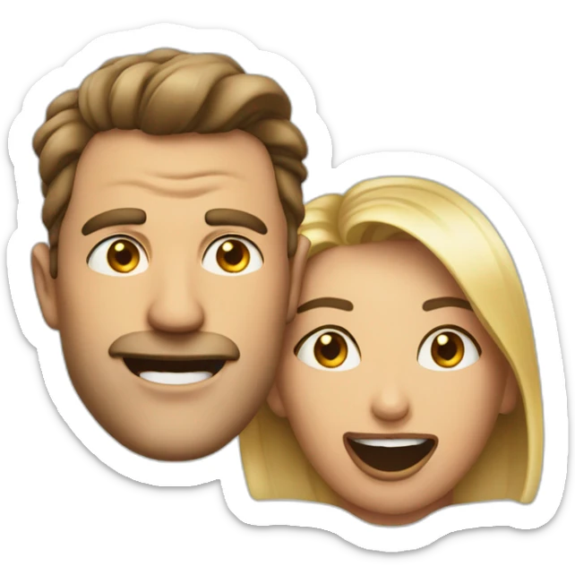 Man with mouth wide open and eyes bulging out as he's seen a beautiful woman sticker