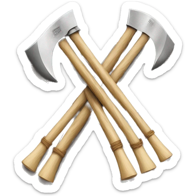 Fasces Symbol, the axe in the middle of the bundle of rods, all tied together. Usually symbol of 1940 Italy. sticker