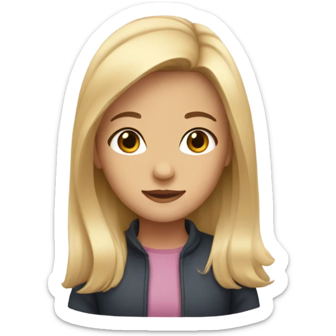 a girl with blonde hair and brown eyes sticker