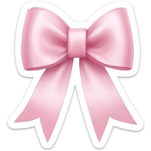 light pink ribbon bow sticker