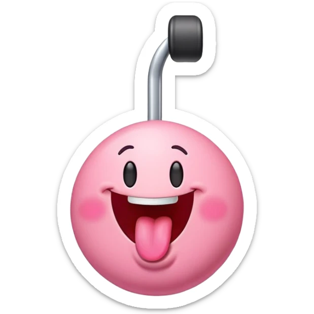 happy emoji face with tongue sticking out to the side, tongue is swinging and moving side to side sticker