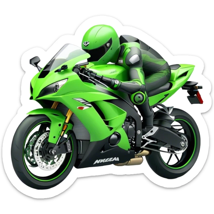 Kawasaki Ninja (Sportbike) - Kawasaki Ninja ZX-10R (Model Year: 2022) (Iconic colour: Green) sticker