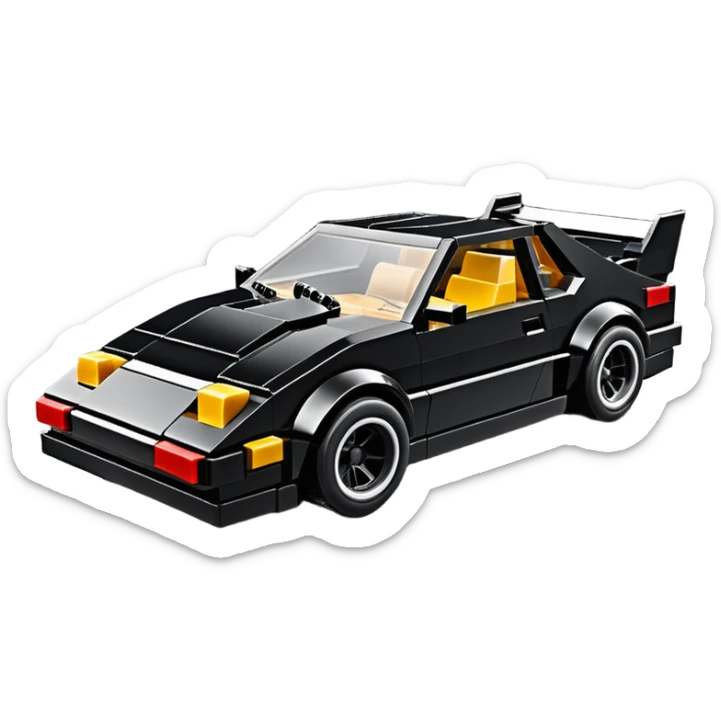  Venom’s aerodynamic opulent dark  futuristic concept loosely based on Toyota 1986 AE86 (flat long straight faceted mechanical body)Lego lightweight stealthy street hot rod drifter  sticker