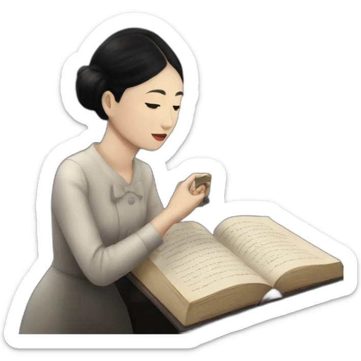 Night scene of Miss saeki with Kafka on the book kafka on the shore sticker