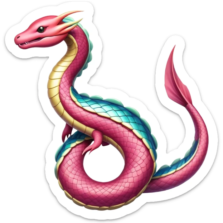 Ekans-Milotic-Fakémon-hybrid-creature (full body)  sticker