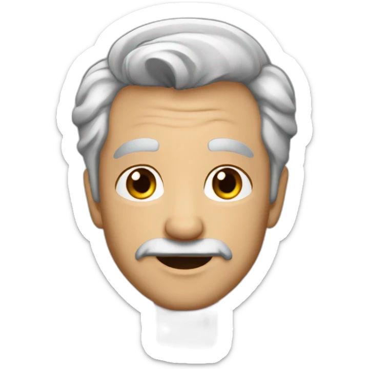 50 years with gray hair, glass sticker