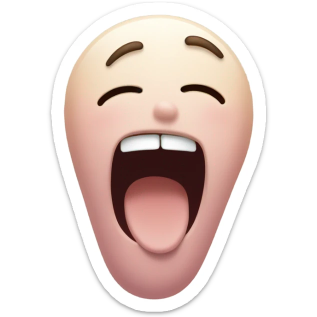 Pastel yawning emoji sticker