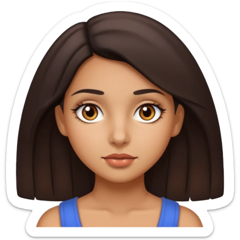 Latina girl with tight, dull facial skin sticker