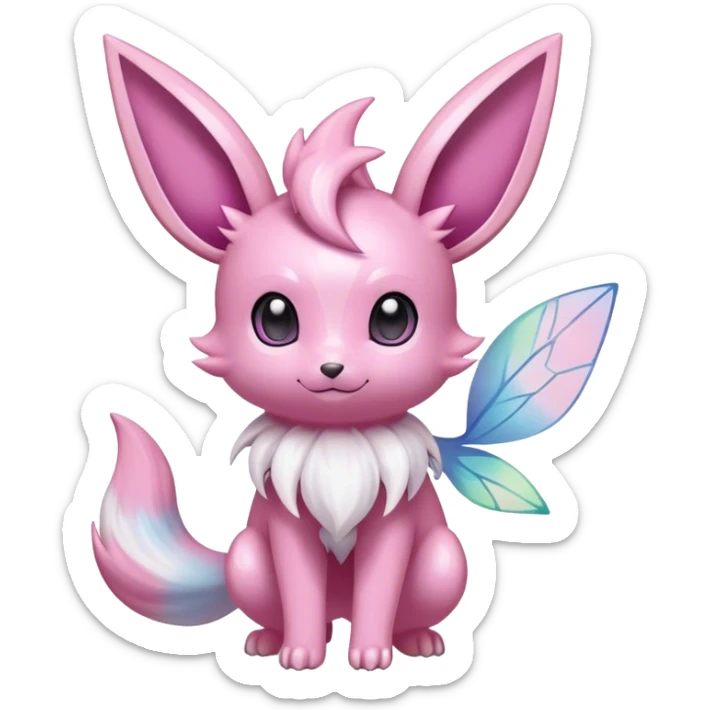 Shiny-Pastel-Eeveelution-Cute-Fakemon-Fairy-Pokémon-fusion full body sticker