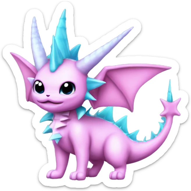 Pink Edgy Vaporeon dragon With Fins and spikes full body sticker