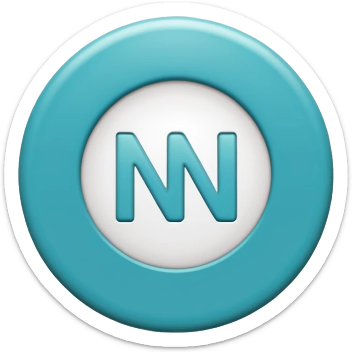 Crea Un logo animado de un círculo color Turquesa y letras blancas con las siglas NHD sticker