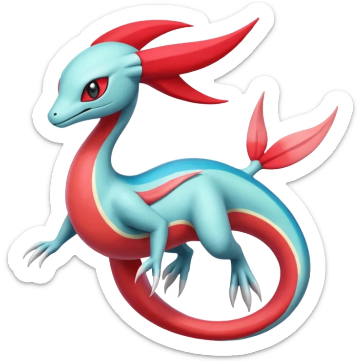 Meloetta-Milotic-Inteleon-Heliolisk-Helioptile-Salamence-Salandit-Latias-Fakémon-creature-hybrid sticker