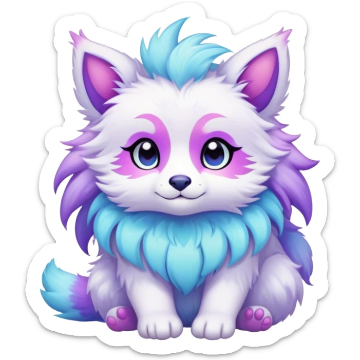 Kawaii bright fantasy ethereal anthro fursona animal sticker