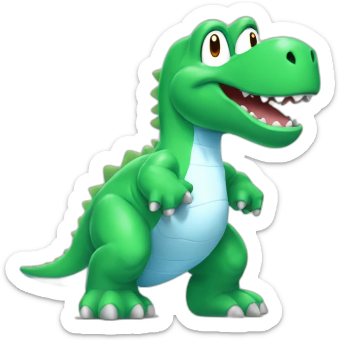 YOSHI dinosaur wearing Manchester City football shirt sticker