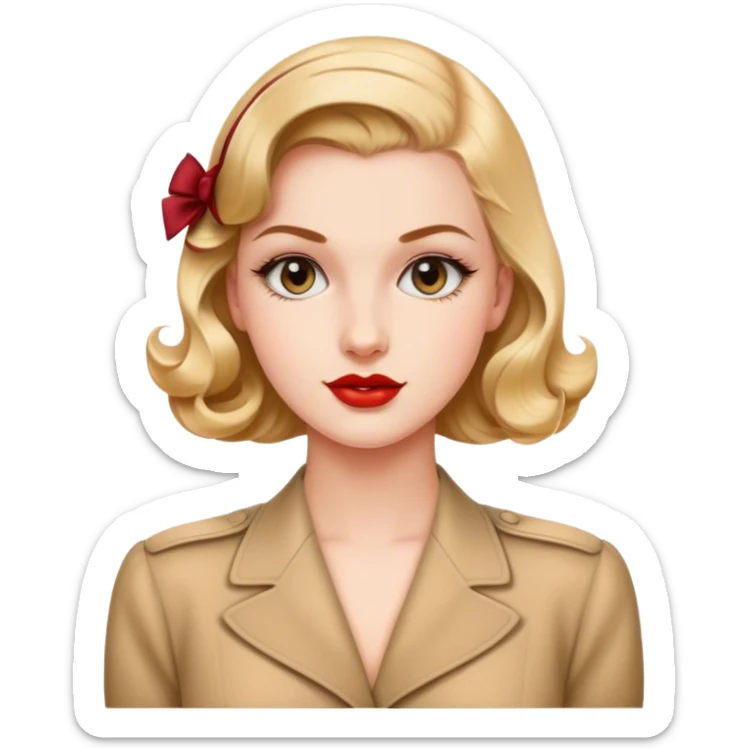 Beautiful woman in 1940’s woman fashion look sticker