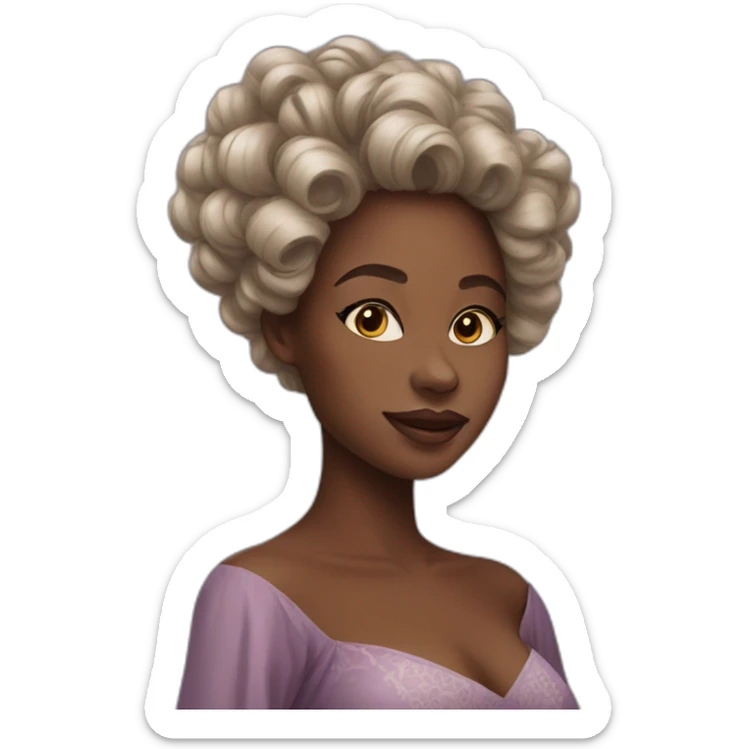 Beautiful nigerian girl with beautiful hair wearing middle dress sticker