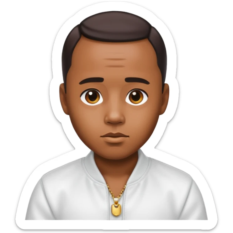Make an emoji of Diddy with baby oil and white clothes sticker