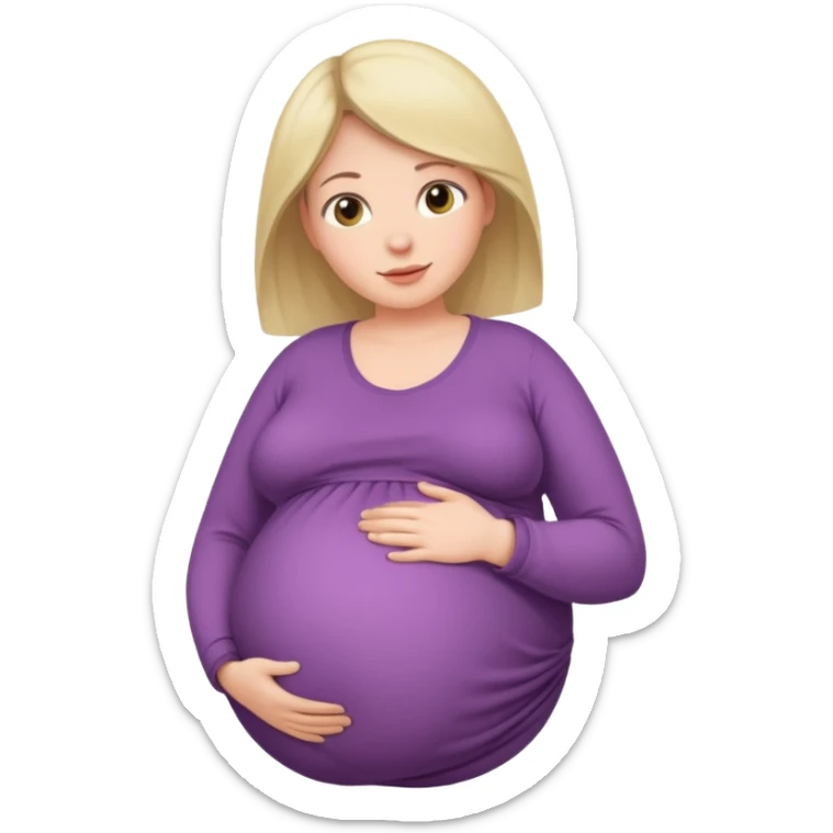 heavily pregnant woman with very very large overdue  belly sticker