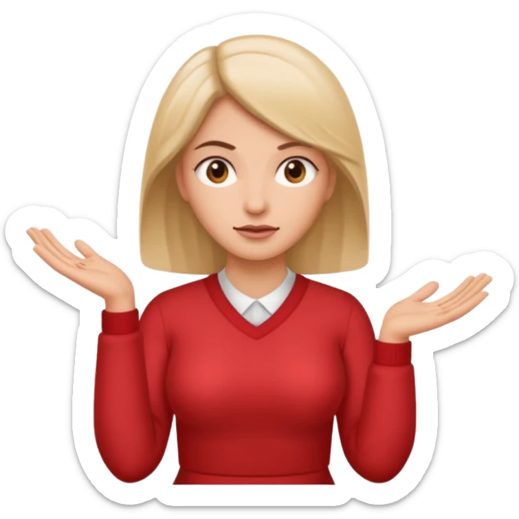 Women shrugging with a 6 in one hand and a 7 in the other ￼ sticker