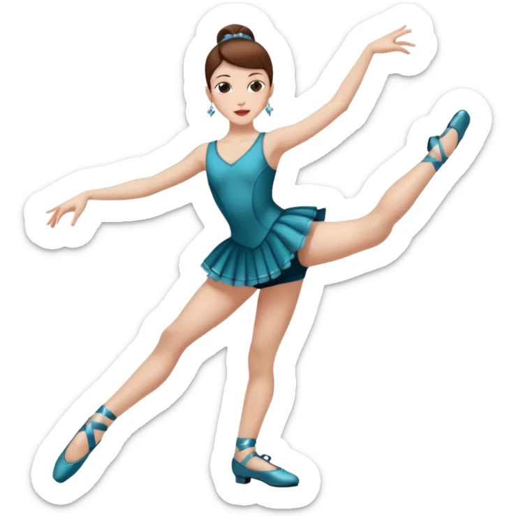 Jazz dancer white with brown hair wearing dance turning shoes not ballet shoes  sticker