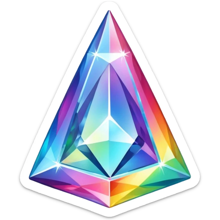 power crystal rainbow sticker