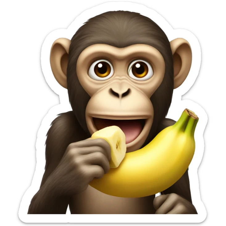 Monkey eating banana  sticker