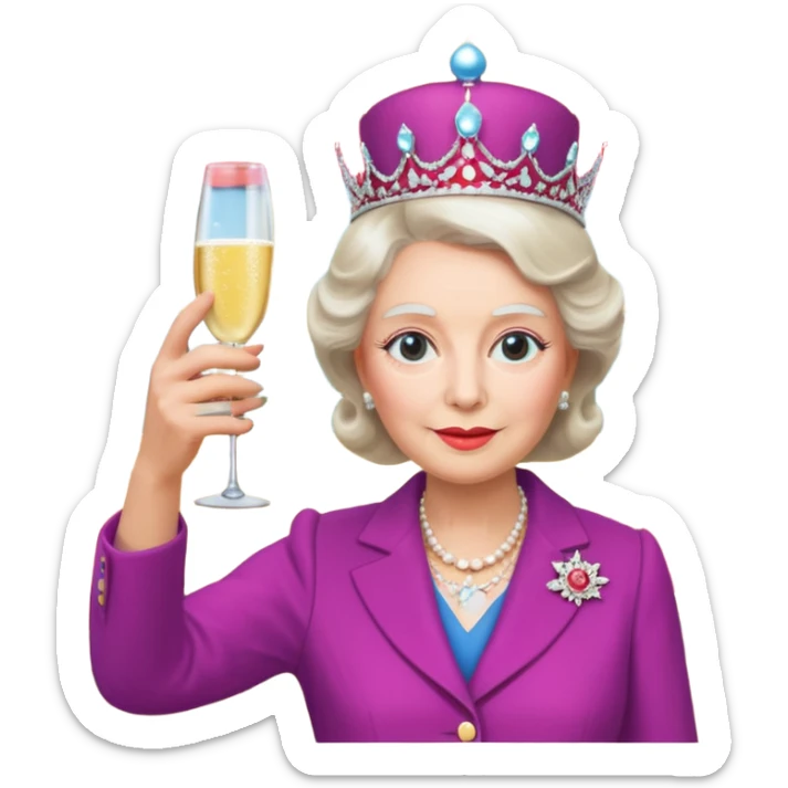 someone who's taking a selfie in a room with the wax figures of the queen elisabeth the II sticker