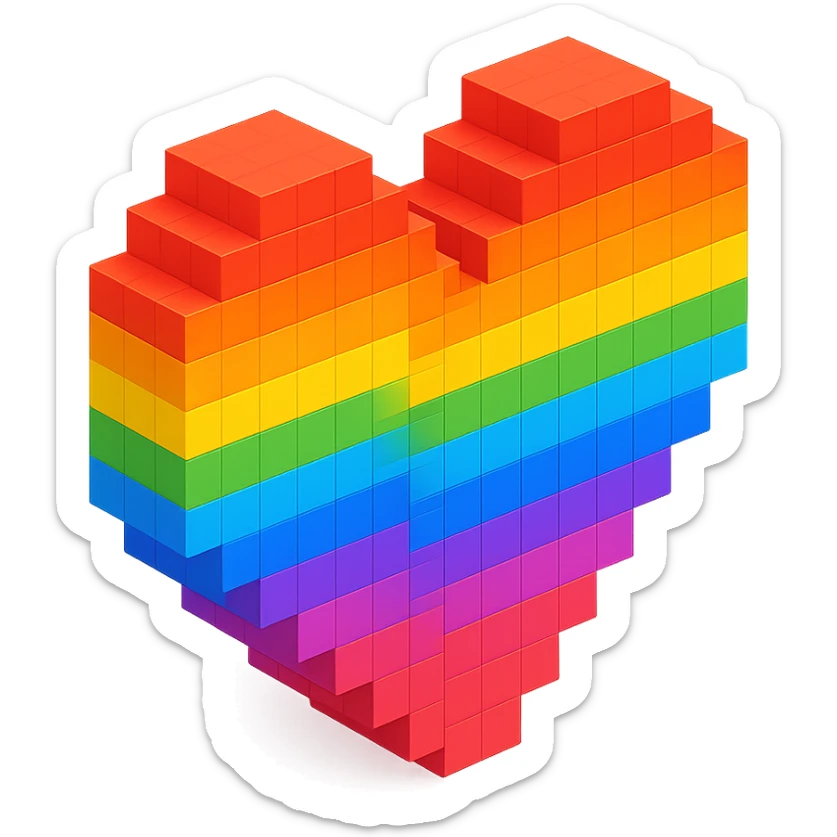 Heart rainbow  sticker
