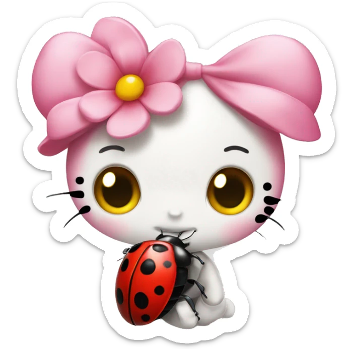 ladybug hello kitty sticker