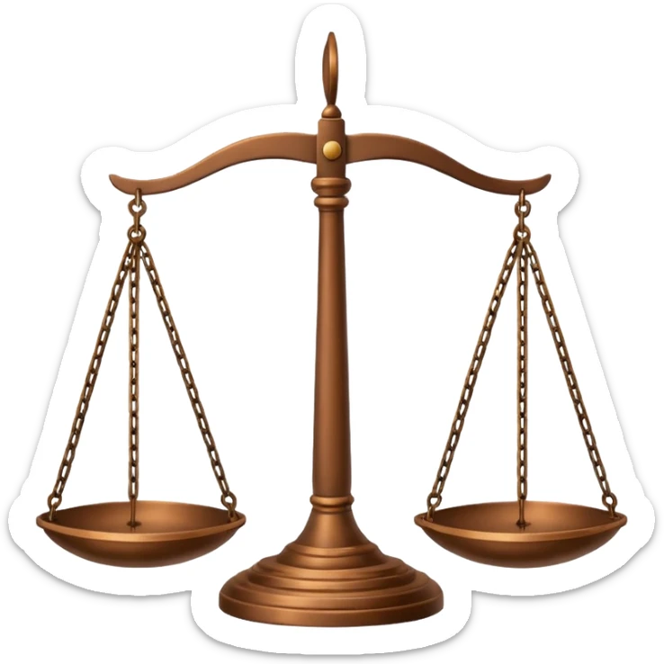 Make a scale in law school emoji symbol in color brown ⚖️ this one sticker