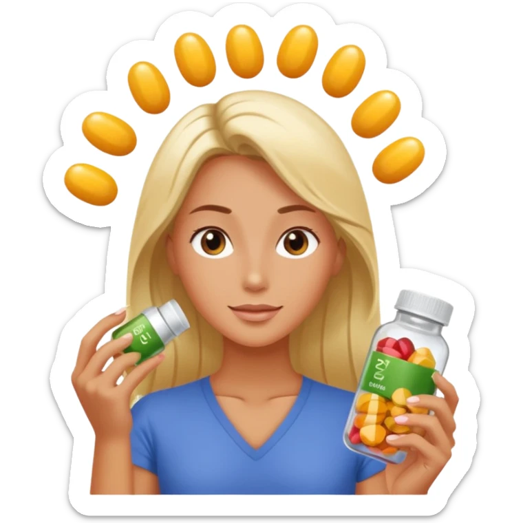 Hair and skin beauty with biotin, zinc and vitamins. sticker