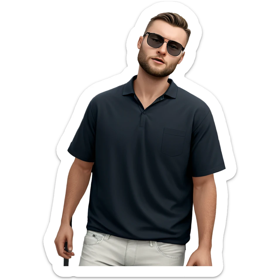 outdoor portrait of young man sticker