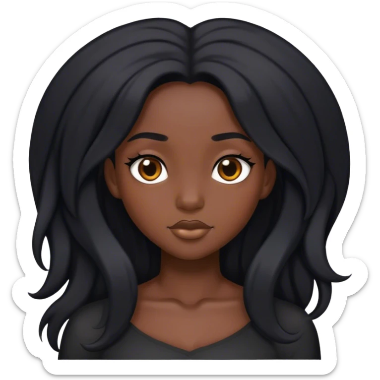 Long black hair black girl sticker