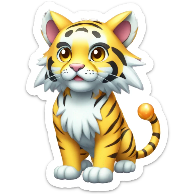 Colorful Shiny Kawaii Cute Celestial Tiger-Fakémon-Pokémon full body sticker