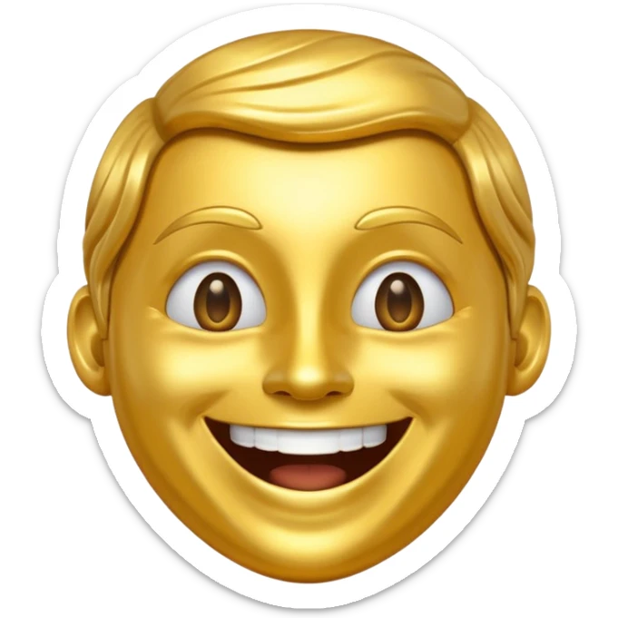 a golden vinyl, who is personified and is happy sticker